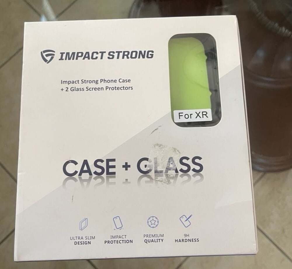 Impact Strong iPhone XR Case and 2 Glass Screen Protectors